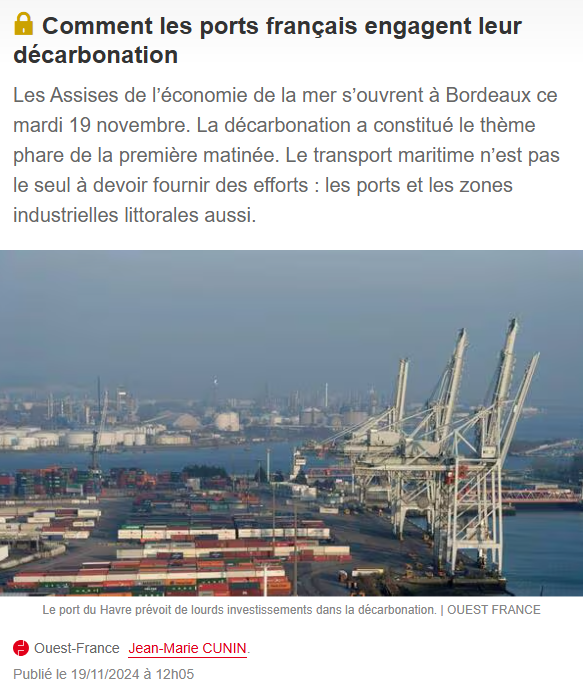 Les ports engagent leurs décarbonation article