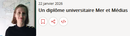 Capture d'écran du site RCF - émission sur le DU Mer et médias