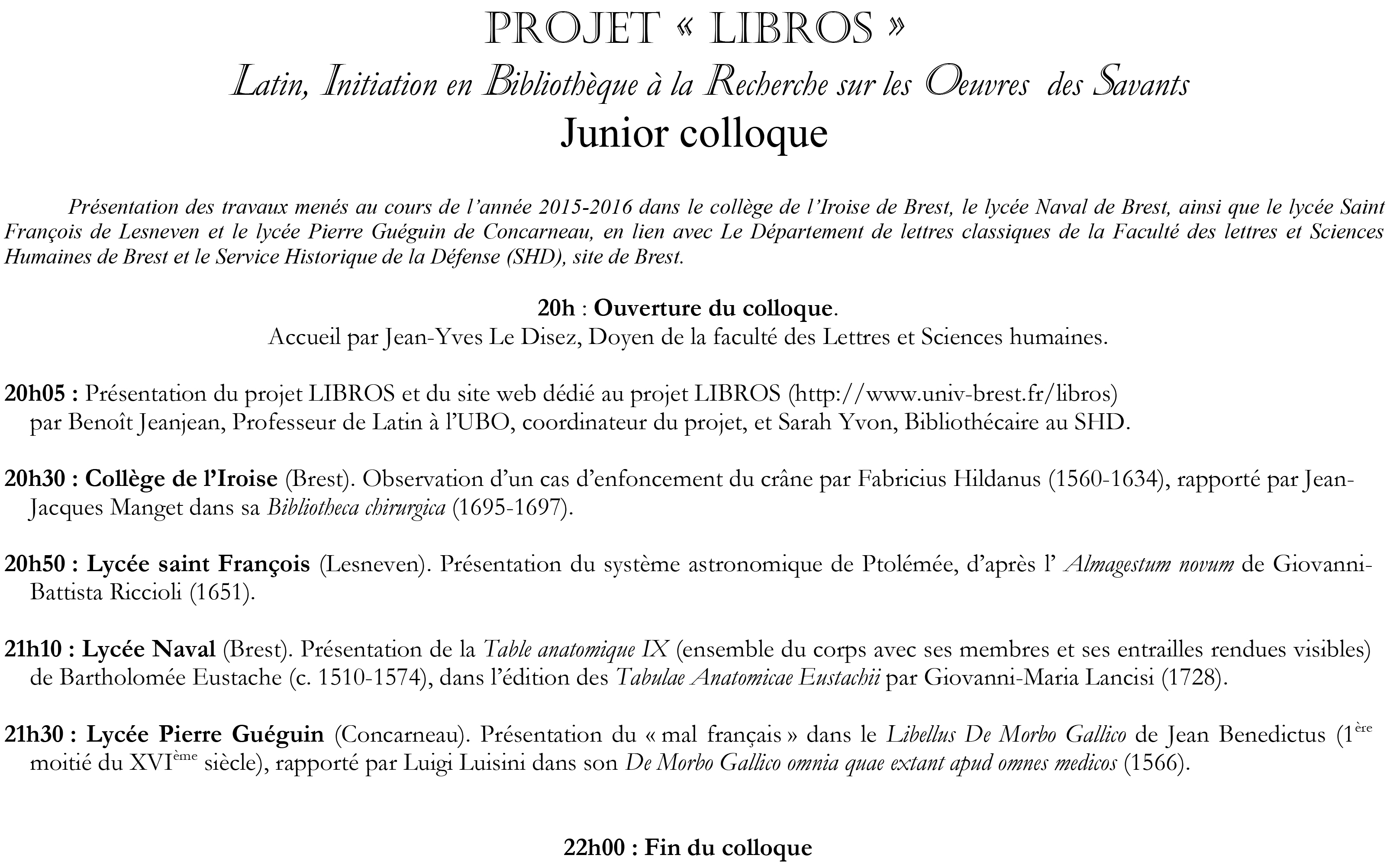 Junior colloque Libros