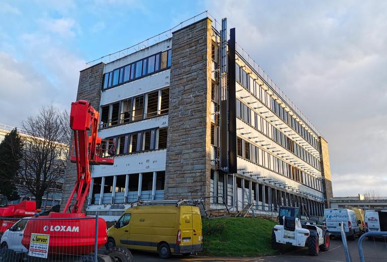 La bâtiment G de la faculté des Sciences en travaux