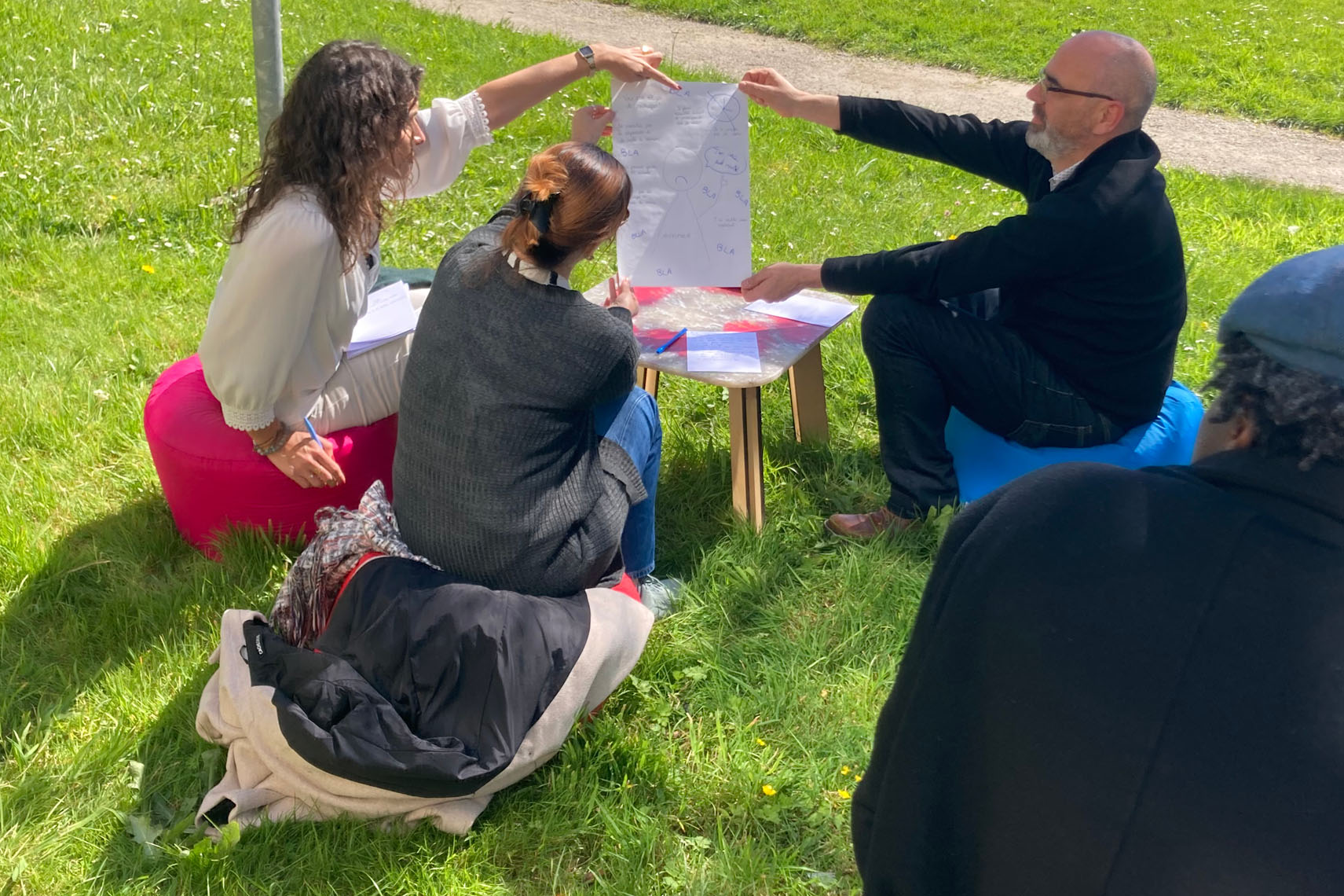 restitution d'un atelier transition dans l'herbe